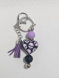 Purple skull keychain