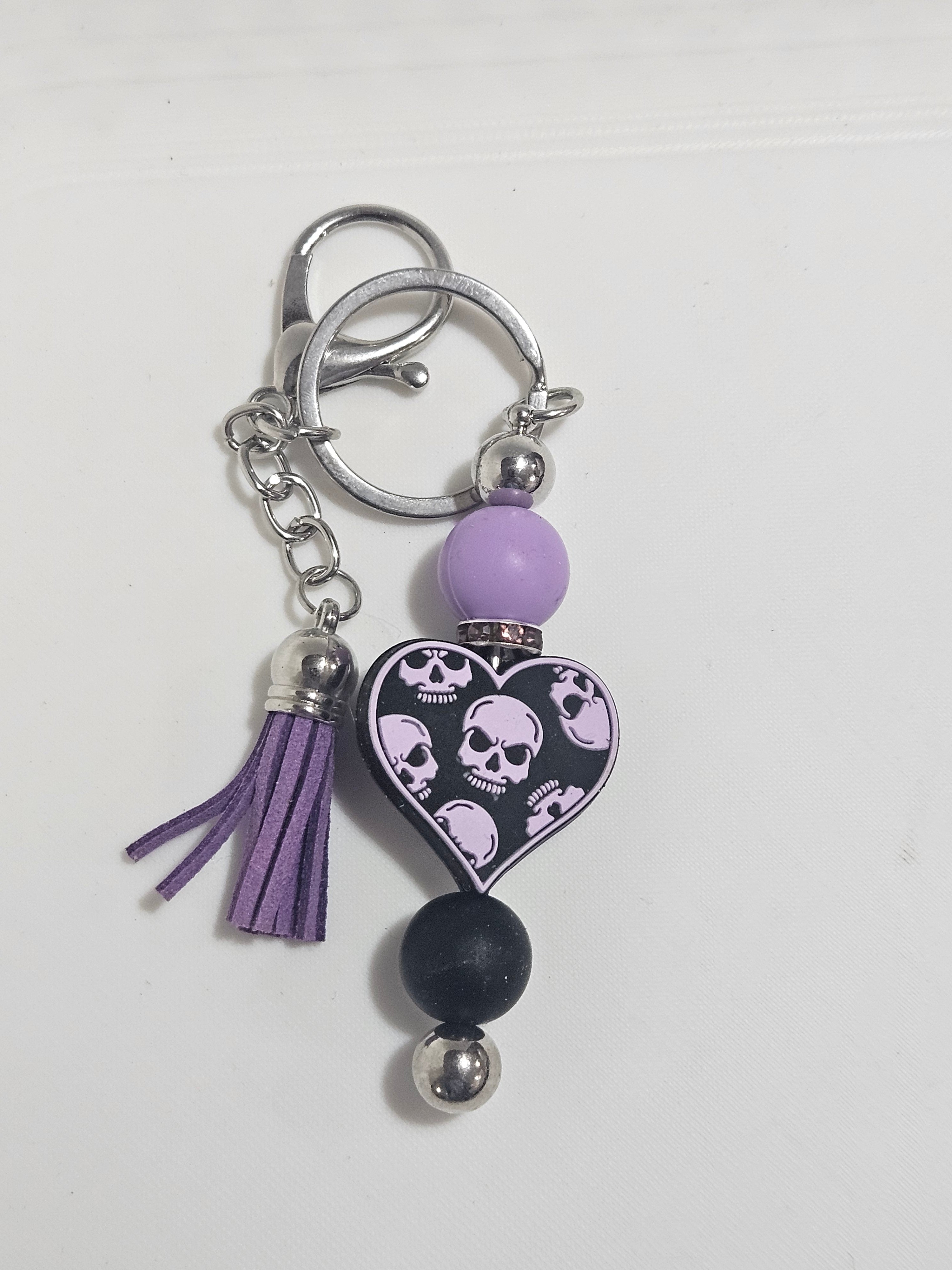 Purple skull keychain