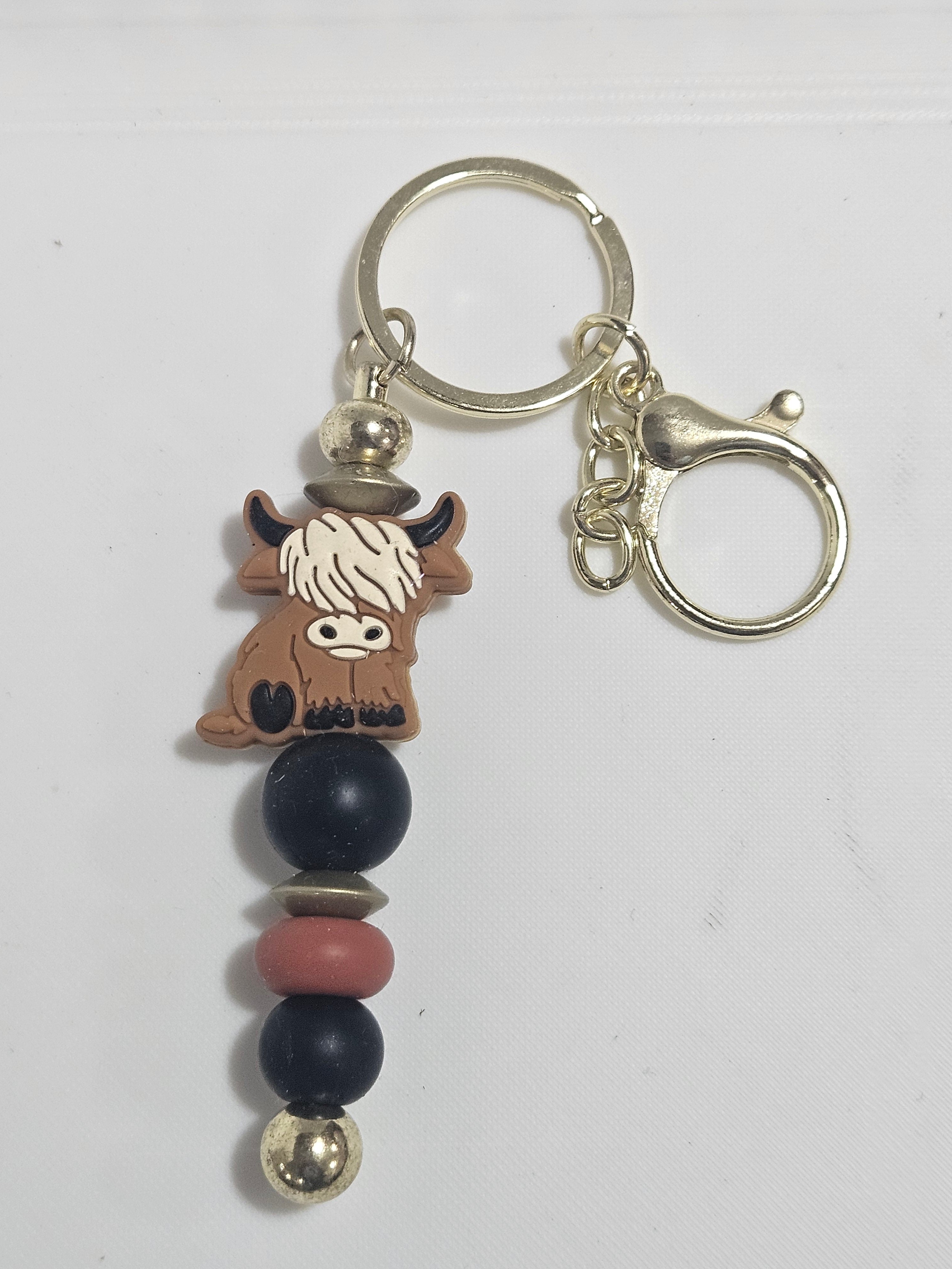 Highland cow keychain