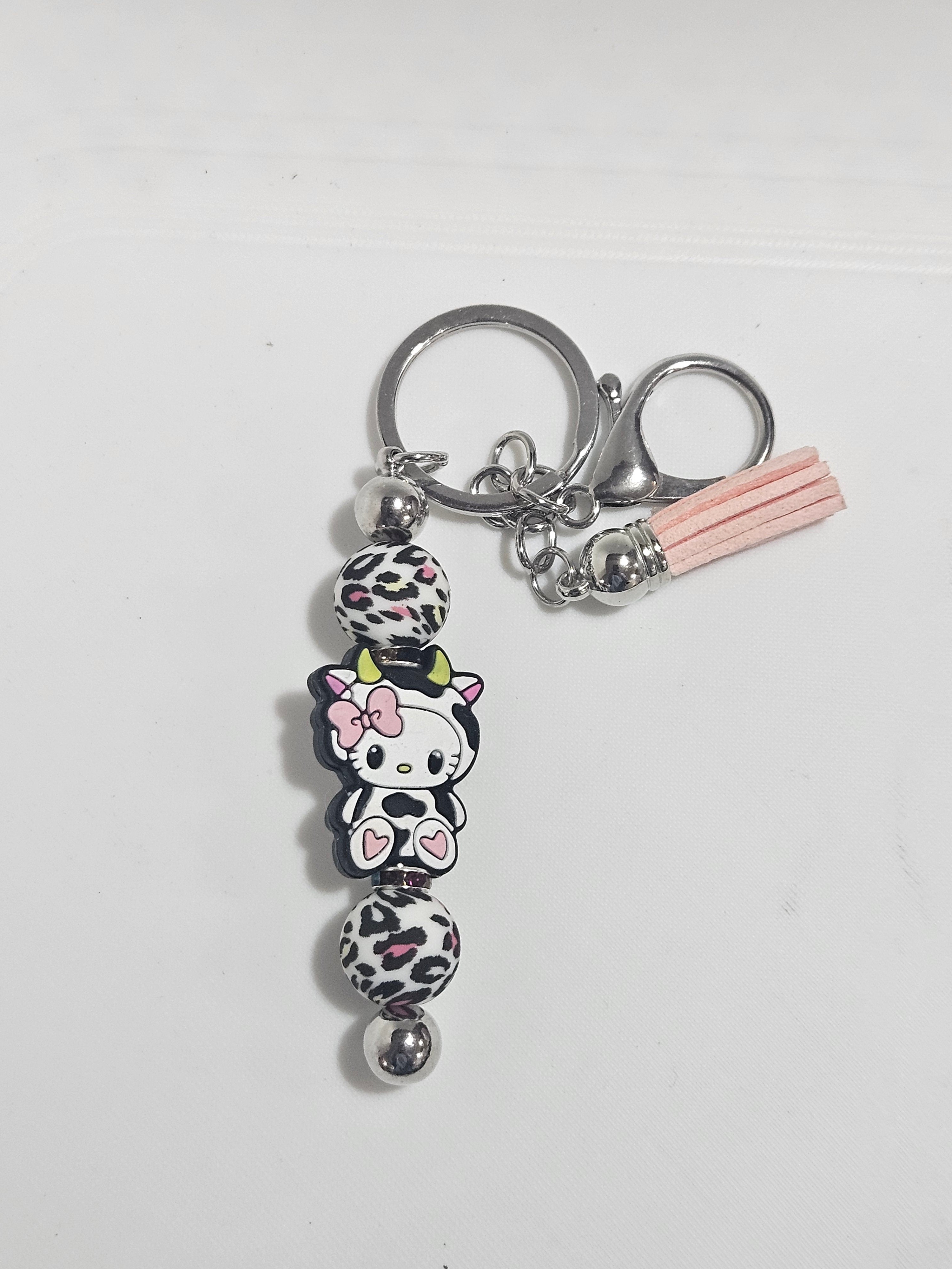 Cow print keychain