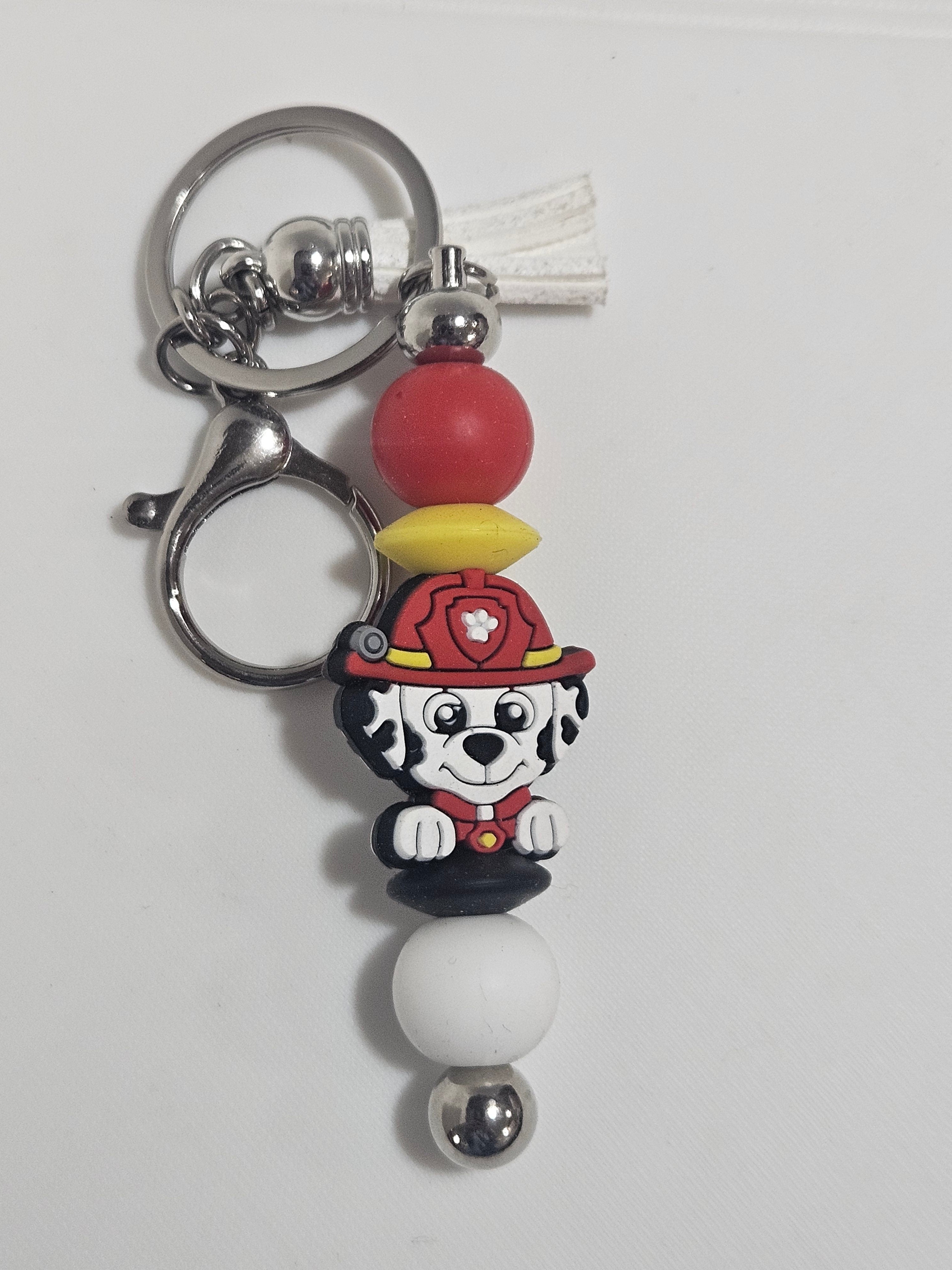 Firefighter puppy keychain v2